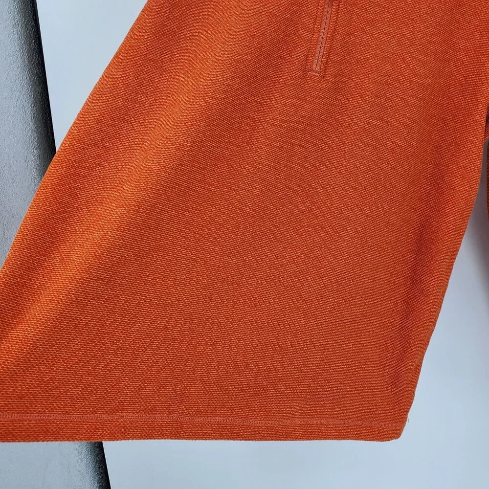 The North Face Orange Men's Long Sleeve 1/4‎ Zip Pullover Winter Shirt Large